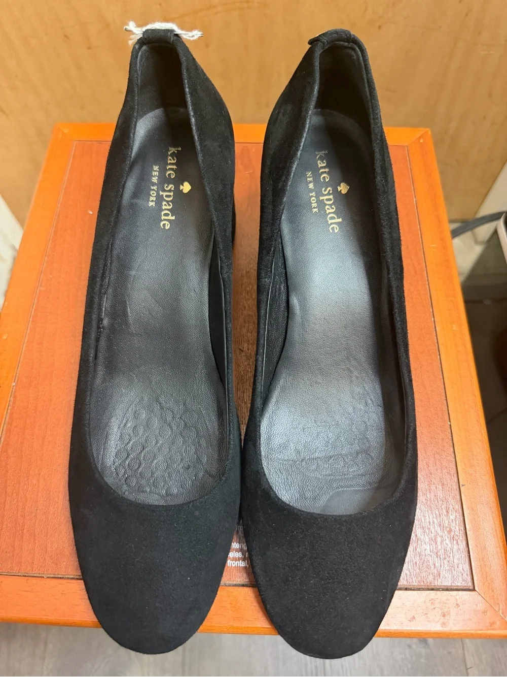 Kate Spade New York Black Suede 2” Block Heel Pumps Size: 8.5